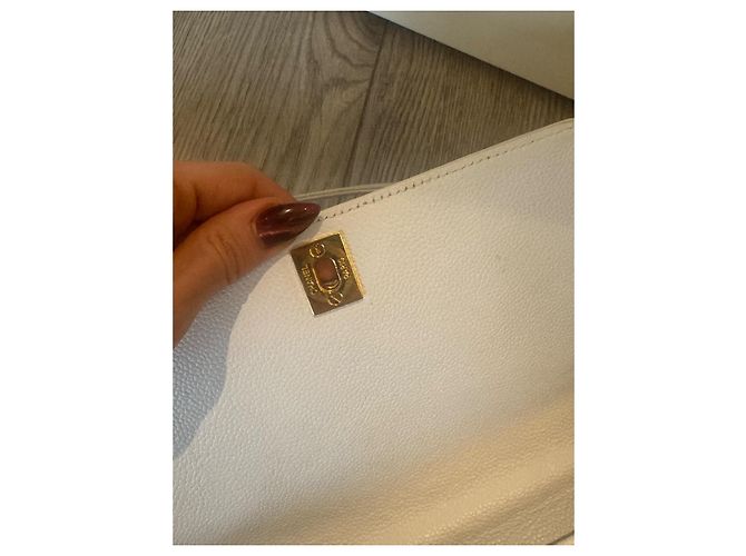 Timeless Borsa Chanel in pelle caviar bianca Bianco - vista 7