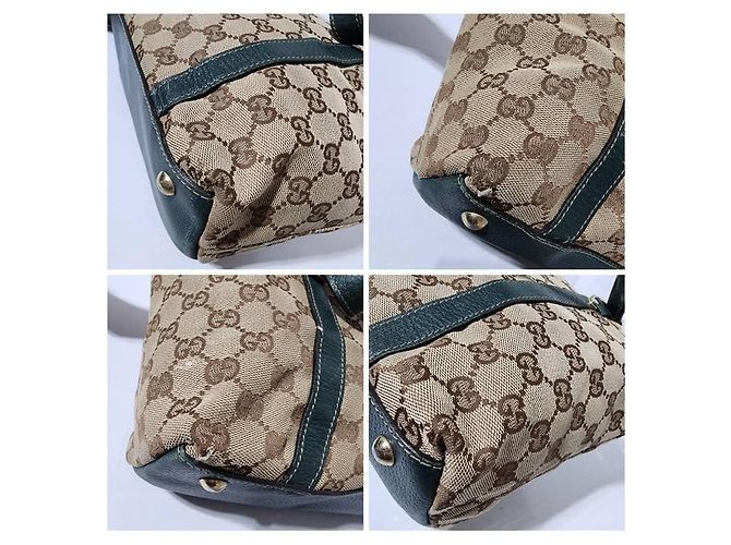 Borsa a spalla Gucci GG Canvas Abbey Beige/Verde - vista 6