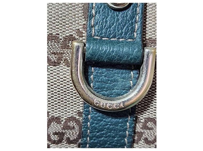 Borsa a spalla Gucci GG Canvas Abbey Beige/Verde - vista 7