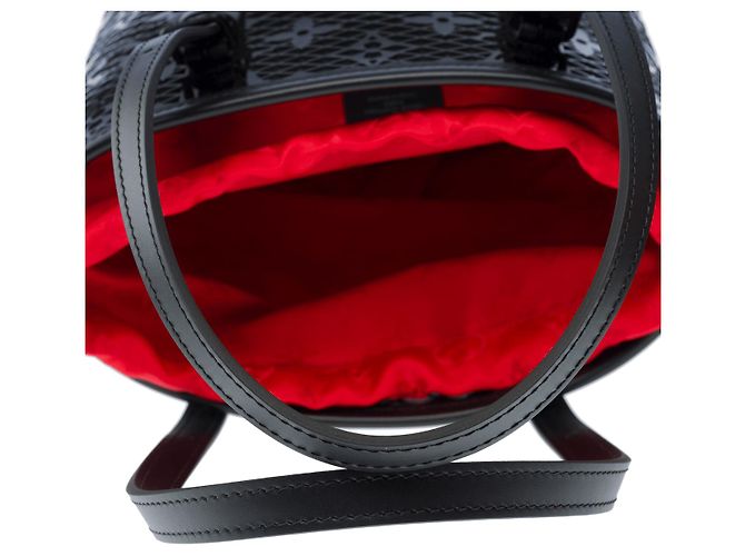 Borsa LOUIS VUITTON Bucket in Pelle Nera - 102297 Nero - vista 10