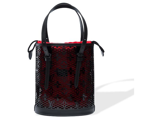 Borsa LOUIS VUITTON Bucket in Pelle Nera - 102297 Nero - vista 2
