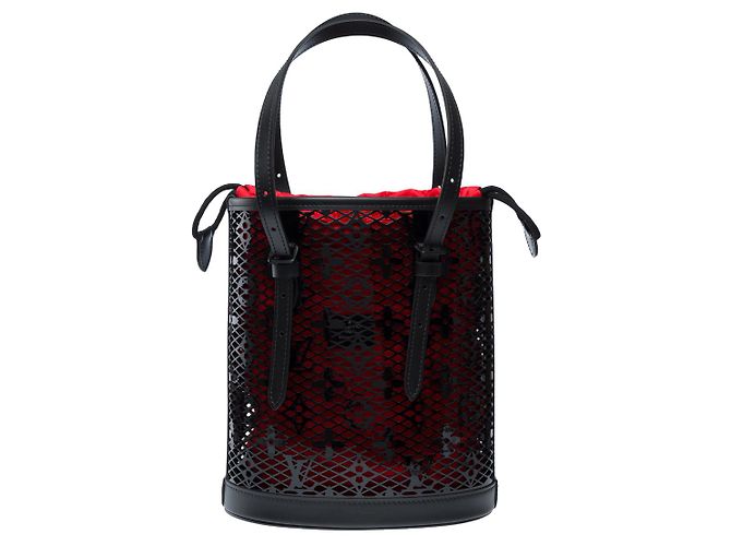 Borsa LOUIS VUITTON Bucket in Pelle Nera - 102297 Nero - vista 3