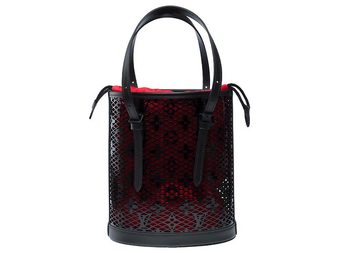 Borsa LOUIS VUITTON Bucket in Pelle Nera - 102297 Nero - vista 4
