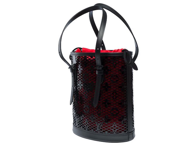 Borsa LOUIS VUITTON Bucket in Pelle Nera - 102297 Nero - vista 5