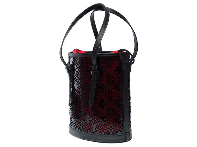 Borsa LOUIS VUITTON Bucket in Pelle Nera - 102297 Nero - vista 6