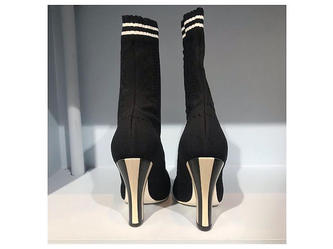 FENDI Stiefeletten T.EU 38 Stoff Schwarz - Ansicht 4