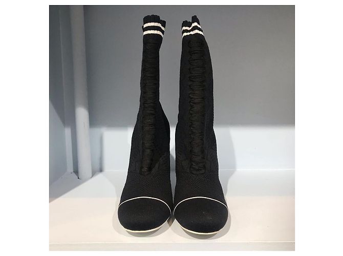 FENDI Stiefeletten T.EU 38 Stoff Schwarz - Ansicht 6