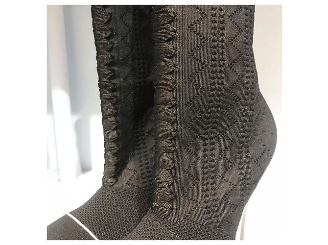 FENDI Stiefeletten T.EU 38 Stoff Schwarz - Ansicht 7