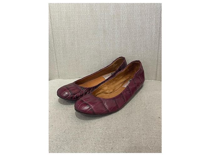 Bailarinas LANVIN T.EU 36 Cuero Burdeos - vista 3