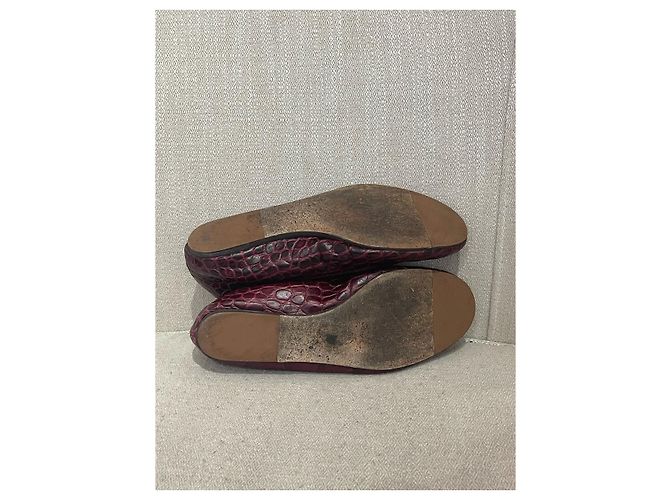 Bailarinas LANVIN T.EU 36 Cuero Burdeos - vista 5