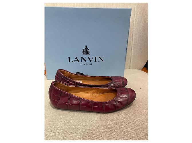 Bailarinas LANVIN T.EU 36 Cuero Burdeos - vista 7