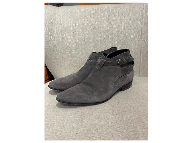 Stivali SAINT LAURENT T.EU 41 Camoscio Grigio - vista 3