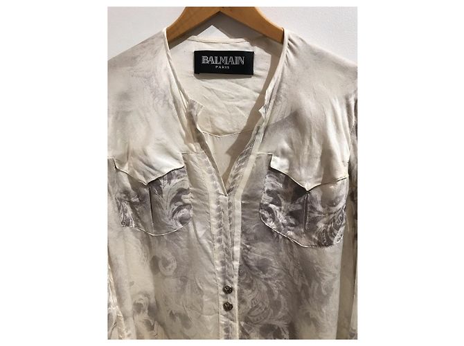 BALMAIN Tops T.Internacional M Seda Blanco - vista 2