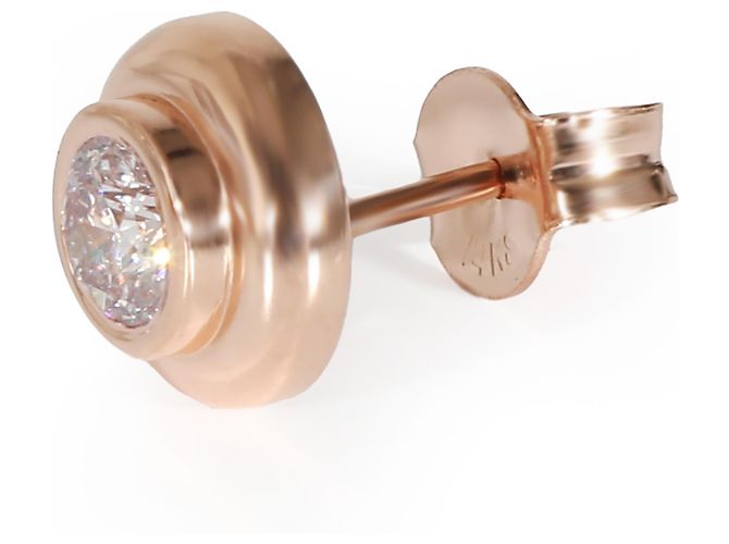 Autre Marque Orecchino in diamante rotondo rosa da 0,22 ct certificato GIA (oro rosa 14K) - vista 3