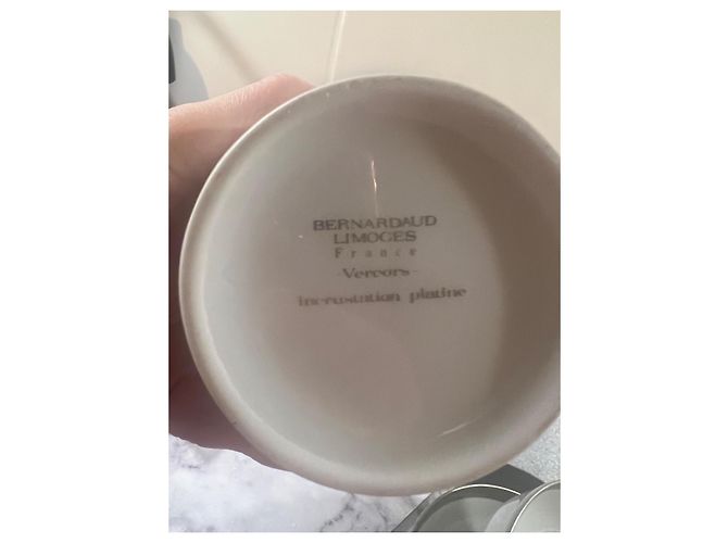 Autre Marque Servizio tè e caffè Bernardaud Vercors 20 pezzi porcellana bianca platino Bianco - vista 8