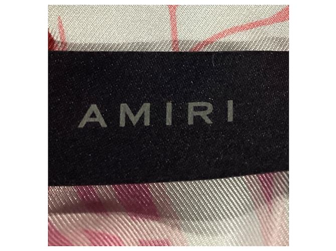 Amiri Kurzarmhemd mit nacktem Mädchen aus rosa Seide - Ansicht 5