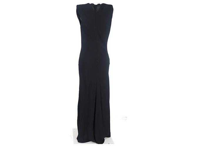 Stella Mc Cartney Vestido maxi de viscosa negra con detalles de cadena Stella McCartney Negro - vista 3