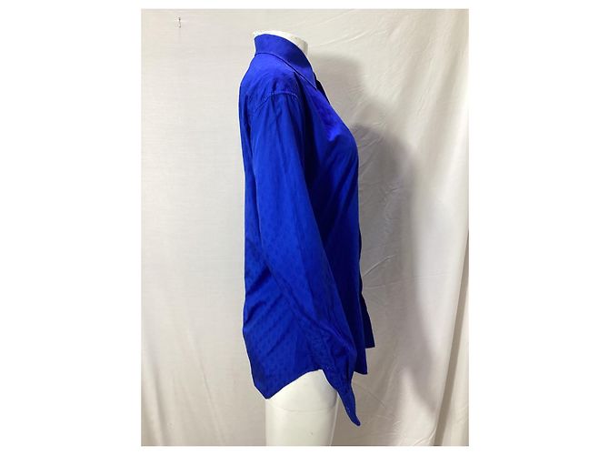 Camicia a maniche lunghe Monogram Louis Vuitton in cotone blu - vista 3