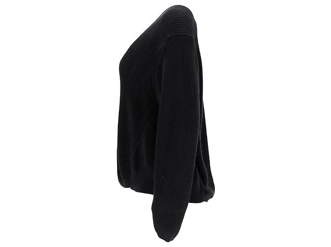 Suéter de malha com decote redondo em linho preto da Acne Studios - vista 2