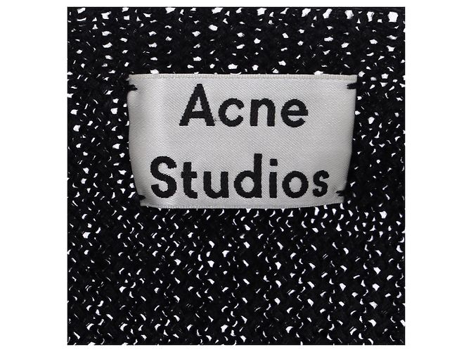 Suéter de malha com decote redondo em linho preto da Acne Studios - vista 4