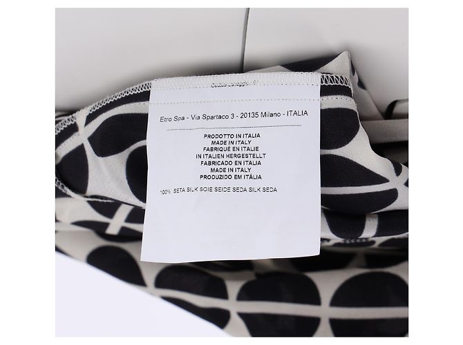 Blusa a maniche lunghe a pois Etro in seta nera e bianca Multicolore - vista 10