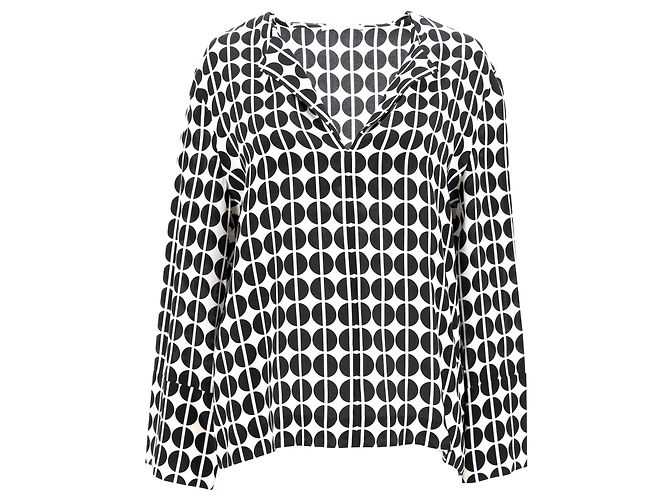 Blusa a maniche lunghe a pois Etro in seta nera e bianca Multicolore - vista 6