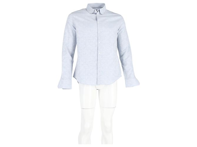 Camicia a maniche lunghe in cotone blu con stampa Monogram Louis Vuitton Blu chiaro - vista 4