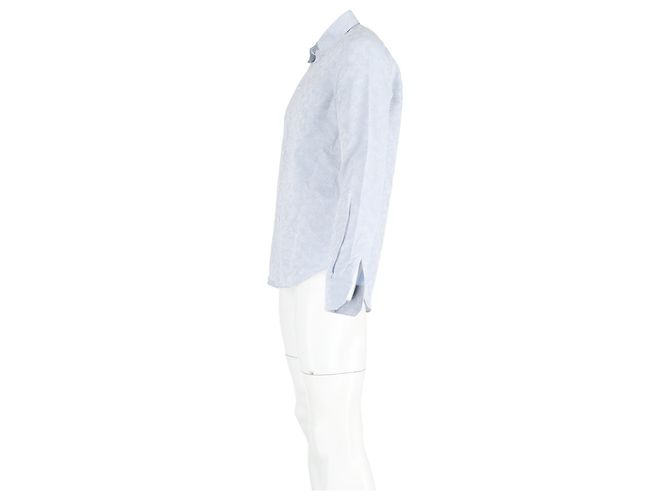 Camicia a maniche lunghe in cotone blu con stampa Monogram Louis Vuitton Blu chiaro - vista 5