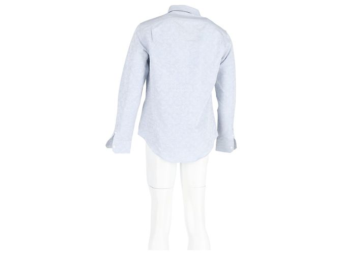 Camicia a maniche lunghe in cotone blu con stampa Monogram Louis Vuitton Blu chiaro - vista 6