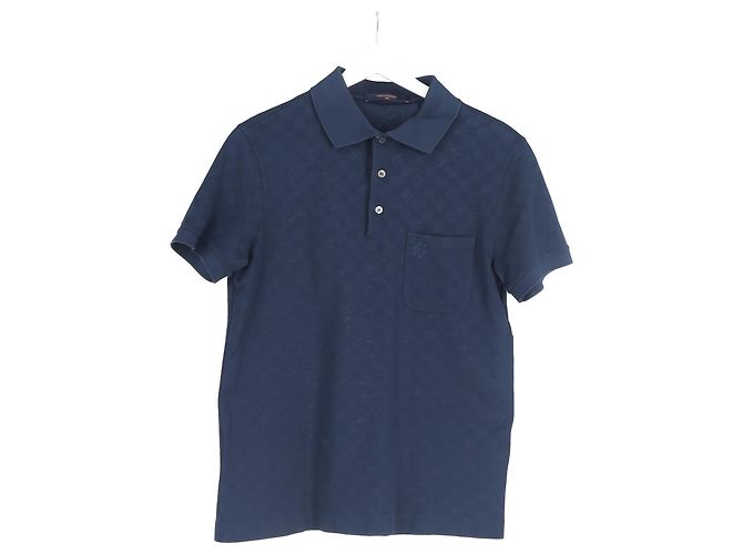 Polo classico Damier Pique Louis Vuitton in cotone blu navy - vista 4