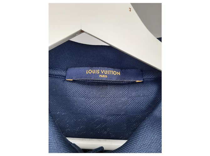 Polo classico Damier Pique Louis Vuitton in cotone blu navy - vista 6