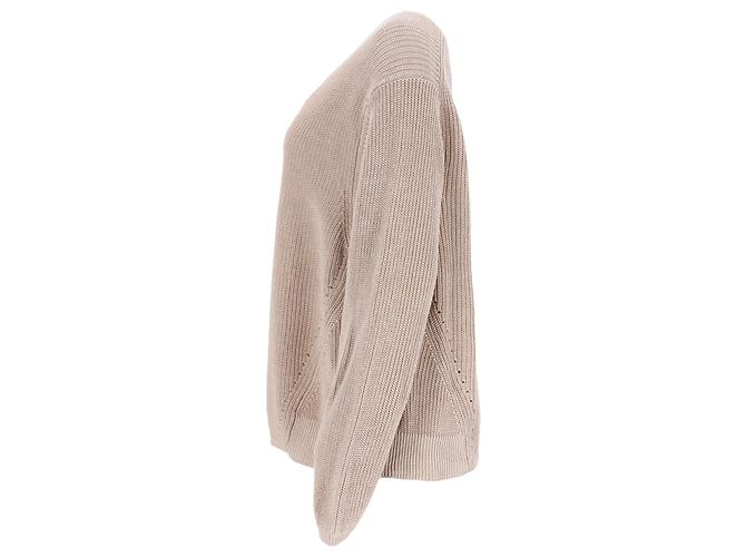 Suéter de linha marrom com decote redondo da Acne Studios - vista 2