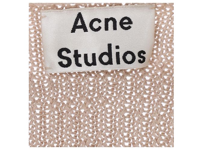 Suéter de linha marrom com decote redondo da Acne Studios - vista 4