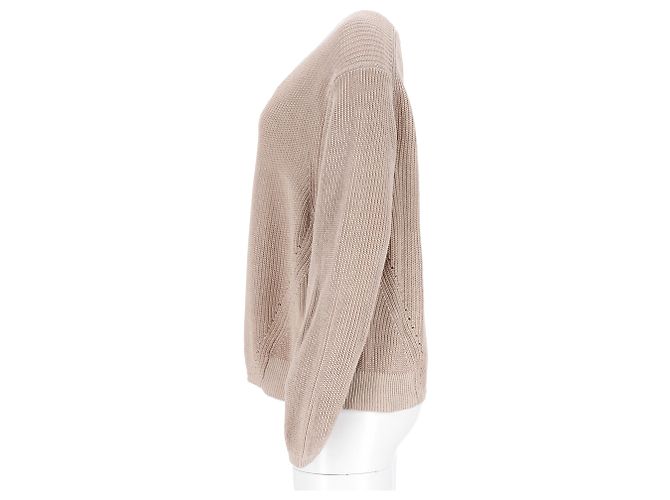 Suéter de linha marrom com decote redondo da Acne Studios - vista 7