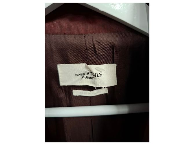 Set giacca e pantaloni a un bottone Isabel Marant Étoile in lana bordeaux Marrone Rosso - vista 10