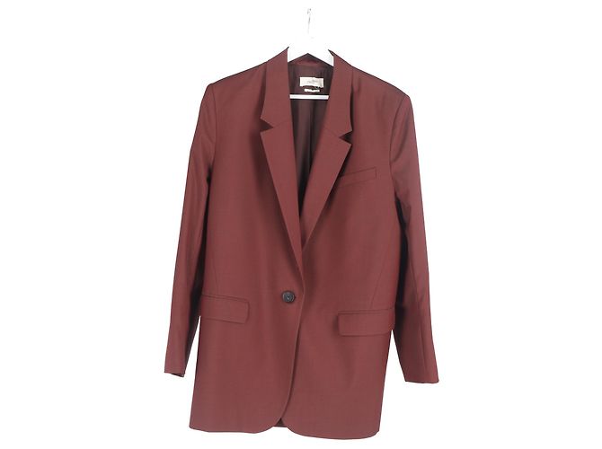 Set giacca e pantaloni a un bottone Isabel Marant Étoile in lana bordeaux Marrone Rosso - vista 6