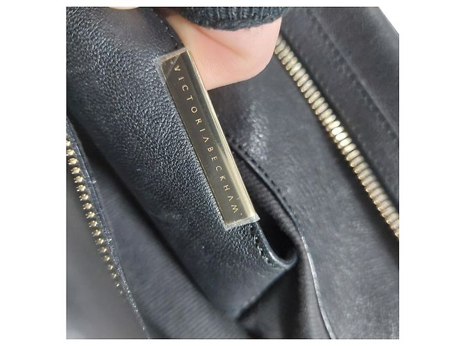 Borsa a spalla con tracolla a catena Victoria Beckham in pelle nera Nero - vista 7