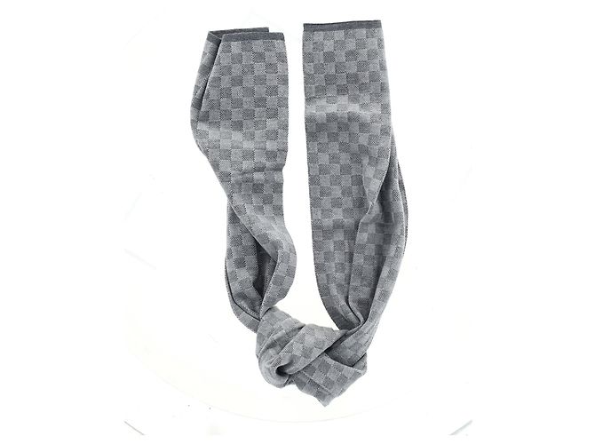 Sciarpa Néo Petit Damier Louis Vuitton in lana grigia Grigio - vista 5