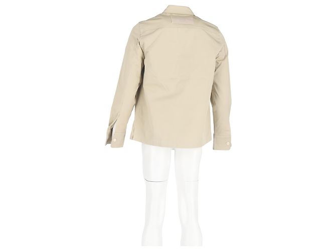 Camicia a maniche lunghe Ami con tasche in cotone beige - vista 6