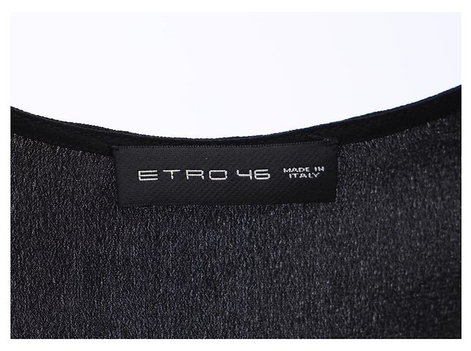 Etro V-Ausschnitt Langarmbluse aus schwarzer Viskose - Ansicht 4