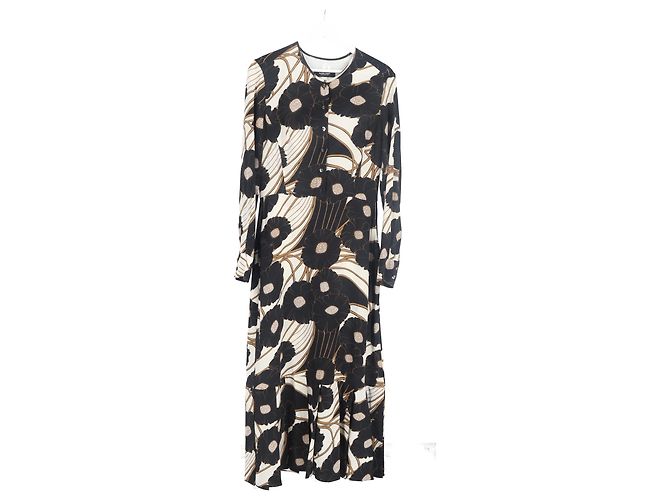 Vestido mini de manga longa impresso Rachel Comey em seda multicolorida Multicor - vista 4