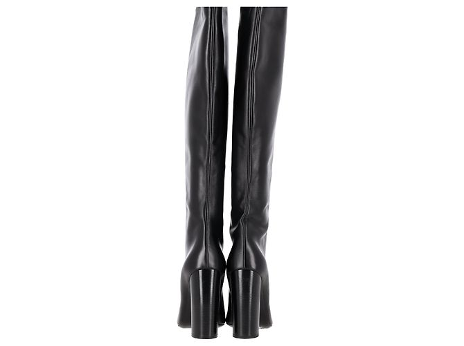 Tom Ford Front Zipped High-Heeled Knee-High Boots in Black Leather - view 4