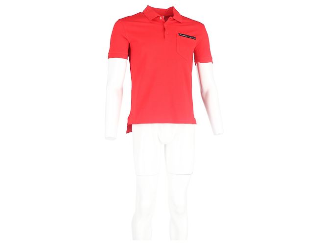 Givenchy Tape Logo Pocket Polo Shirt in Red Cotton - view 4