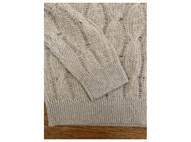 Peserico Strickpullover mit V-Ausschnitt Sand - Ansicht 4