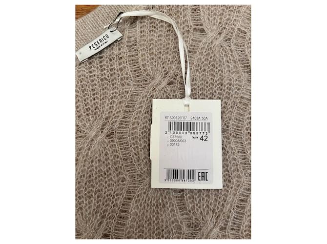 Peserico Strickpullover mit V-Ausschnitt Sand - Ansicht 5