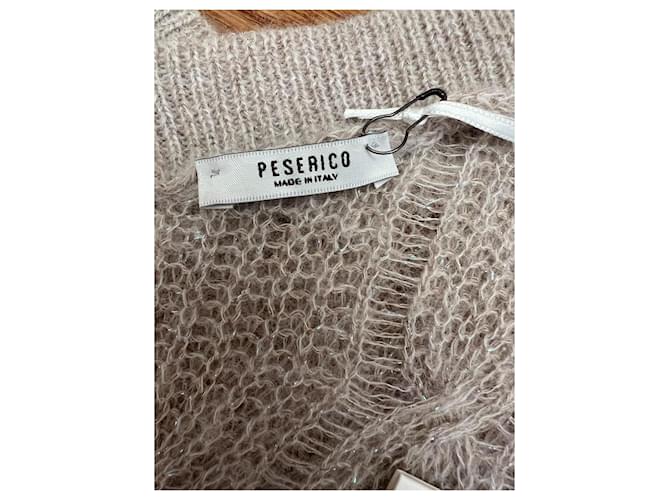 Peserico Strickpullover mit V-Ausschnitt Sand - Ansicht 6