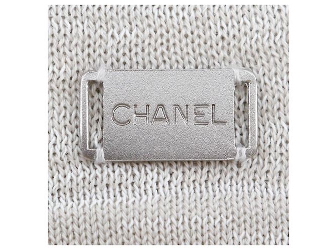 Chanel Logo Baumwollcardigan P12872V00569 Beige - Ansicht 5