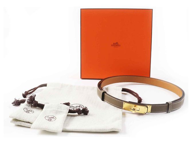 Hermès Cinto Hermes Kelly 18 Epsom com hardware dourado Marrom - vista 2