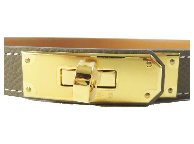 Hermès Cinto Hermes Kelly 18 Epsom com hardware dourado Marrom - vista 7