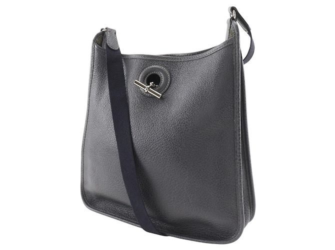 Hermès Borsa a spalla in pelle Hermes Vespa 28 grigia Grigio - vista 2